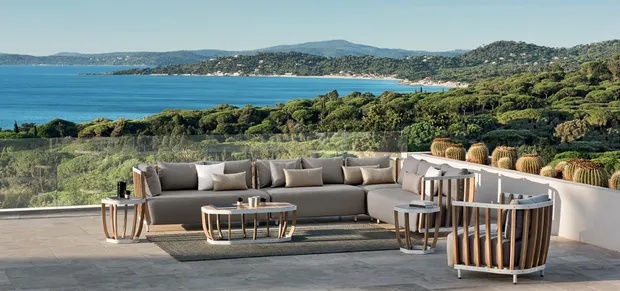 Ethimo outdoor furniture collection on a terrace